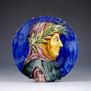 Piattino con ritratto di Francesco Petrarca